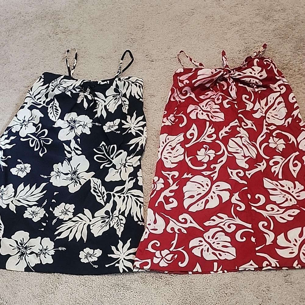 Vintage Princess Kaiulani Red Hawaiian Tiki Pinup Dress